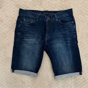Calvin Klein Mens Dark Wash Denim Jeans Shorts/Jorts Sz 30